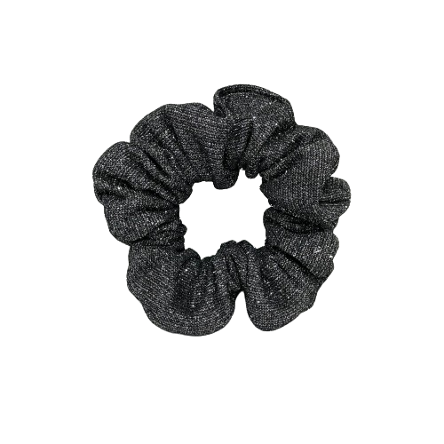 Zilveren glitter scrunchie