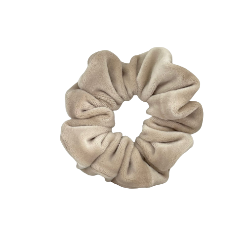 Velvet scrunchie beige