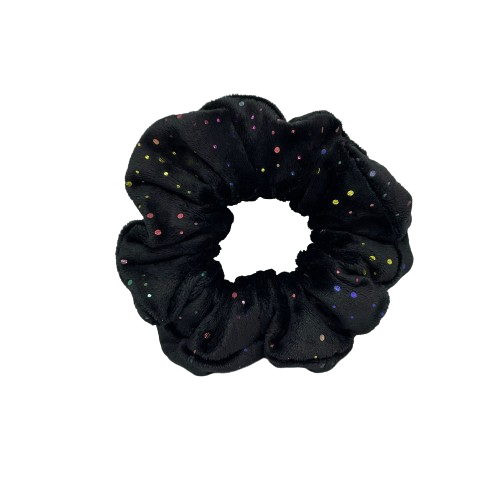 Regenboog stipjes scrunchie