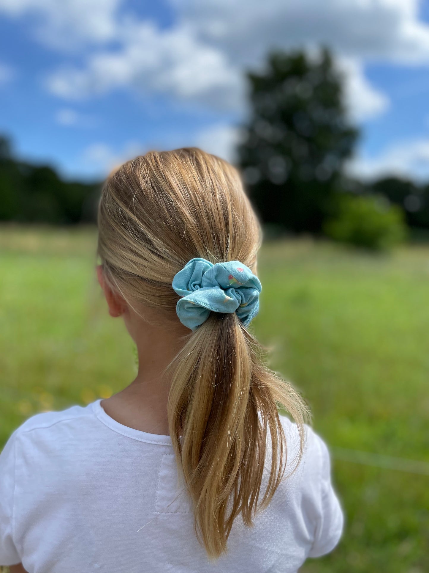 Blauwe ijsjes scrunchie