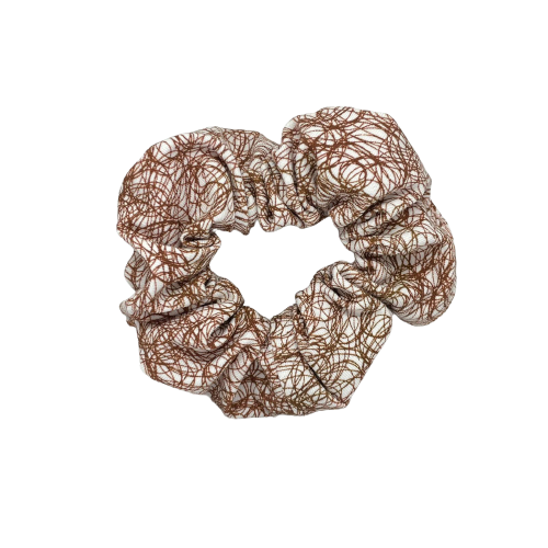 Bruine cirkels scrunchie