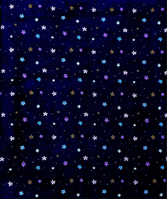 Blauwe bloemen scrunchie