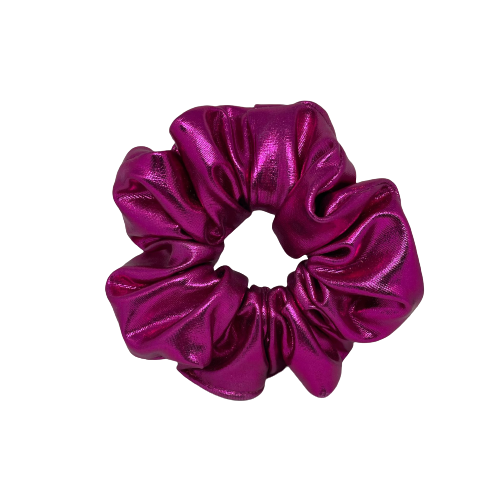 Metalic scrunchie roze