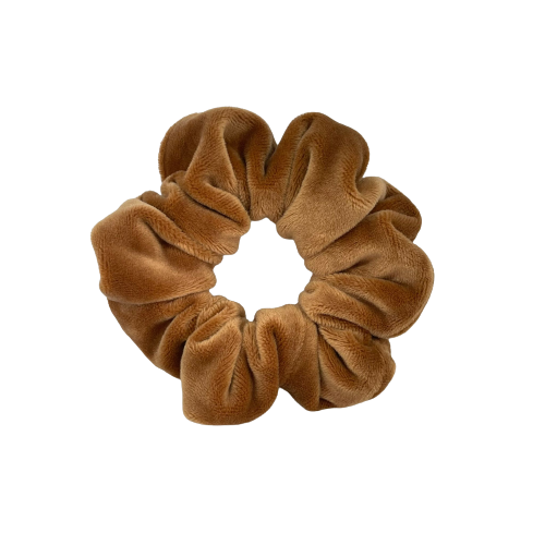 Velvet scrunchie bruin