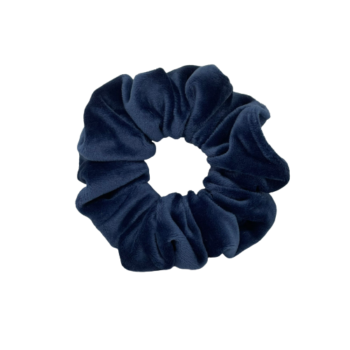 Jeansblauwe velvet scrunchie