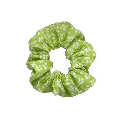 Groene bloemen scrunchie