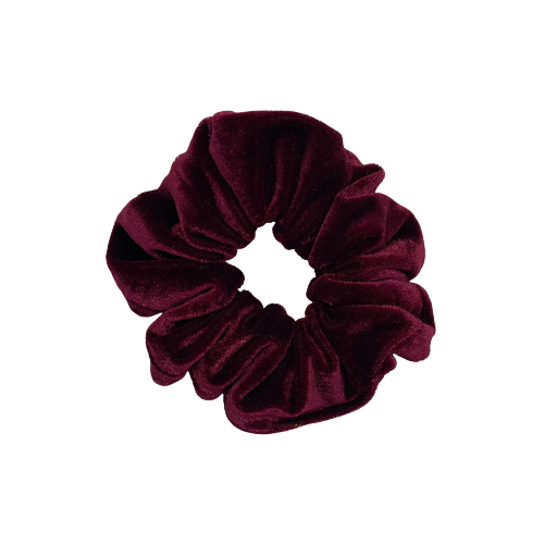 Donkerrode velvet scrunchie