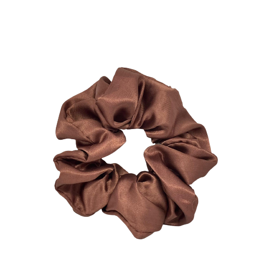 Roze glanzende scrunchie