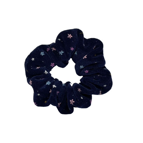 Blauwe bloemen scrunchie