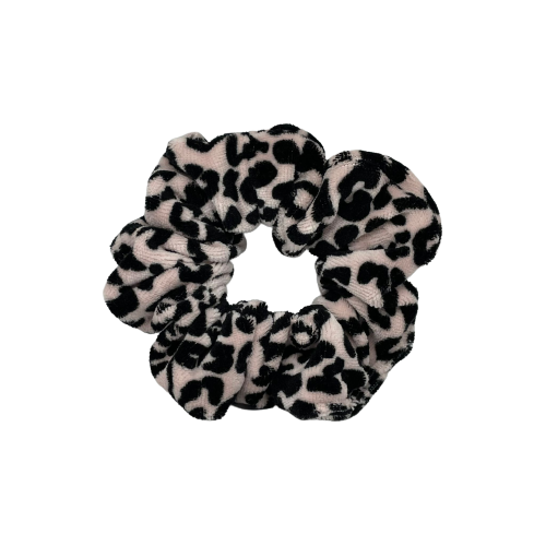 Lichtroze panter scrunchie