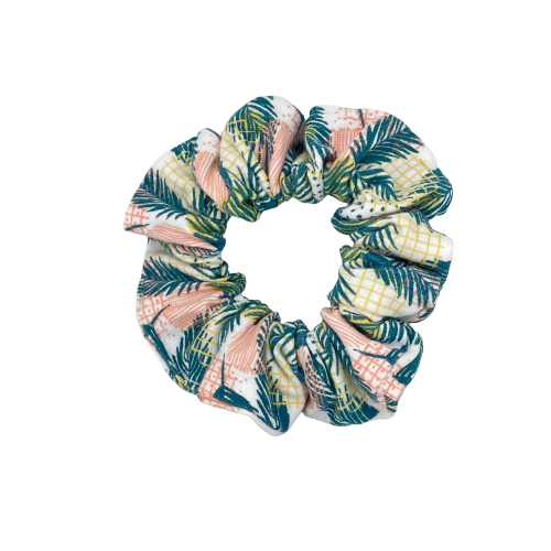 Roze palmbladen scrunchie