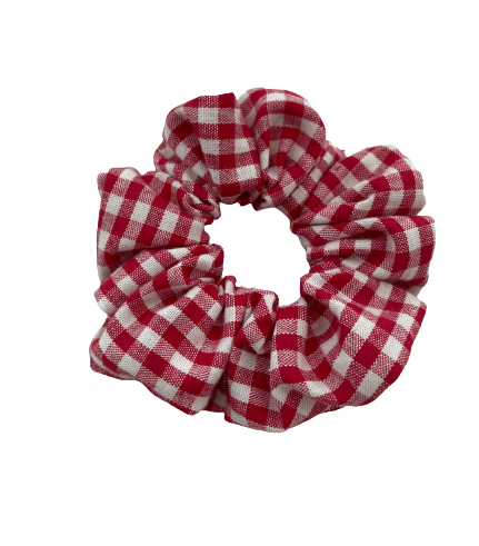 Rood geruite scrunchie